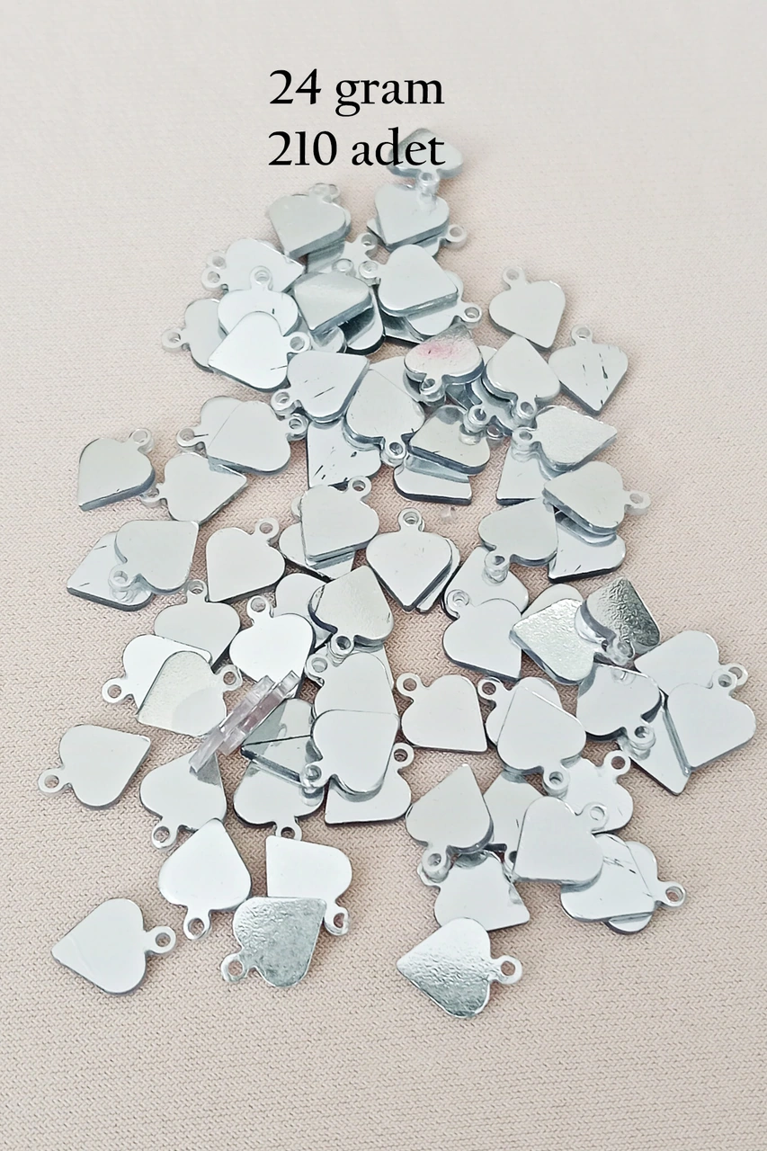 Oya Abiye Bileklik Kolye Pleksi Metalik Plastik Pul Gümüş Renk 24 Gram 210 Adet - Bnc590