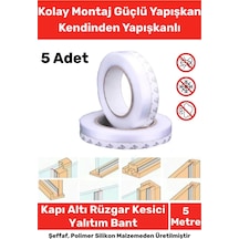 Ses Böcek Toz Önleyici Rüzgar Kesici Kapı Pencere Isı Izolasyon Yalıtım Şeffaf Şerit Bant 5mt 5 Adet