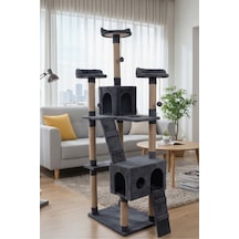 Missidea Cat City Yeni Rezidans Kedi Oyun Evi Ve Tırmalama Antrasit