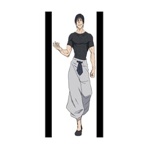 Anime- Toji Fushiguro Beyaz Fon Desenli Sarılma Yastığı Kılıfı Çok Renkli