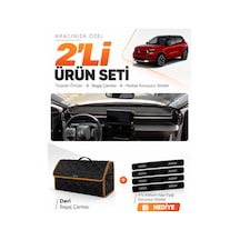 Cıtroen C3 Aırcross 2017-2021 Uyumlu Torpido Örtüsü + Deri Çanta + Sticker - Siyah Kahverengi