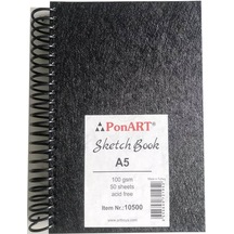 Ponart Sketch Book Yandan Spiralli Çizim Defteri 100G A5 50 Sy