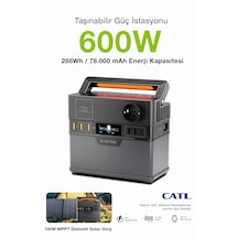 600w Taşınabilir Güç Istasyonu 78000 Mah Kablosuz Şarjlı Solar Destekli App Kontrollü 288wh Kapasite
