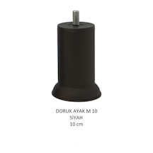 Doruk Ayak, Cıvatalı Baza Koltuk Dolap Ayağı, Metal, Siyah, M10, 10 Cm Siyah