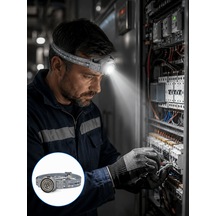 Tek Led Kafa Feneri Ayarlanabilir Baş Bantlı Güçlü Aydınlatma Lambası Najmaddin ANTRASİT