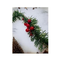 Yılbaşı Süsleme Seti, Yeşil Garland, Meyveli Palamut Ve Çam Dalı Dekorasyonu, Şömine Ve Duvar İçin, 50 Cm