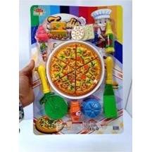 Kesme Pizza Pasta Oyun Seti Oyuncak Mutfak Aletleri Çok Renkli
