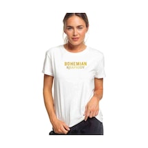 Bohemian Rhapsody Yazı Logo Baskılı Beyaz Kadın Tshirt