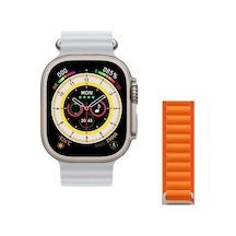 Watch 8 Ultra 49mm Amax Ultra Akıllı Nfc - Gps - Kablosuz Şarj Beyaz Kordonunu Seç