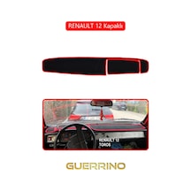 Renault 12 - Toros Kapaklı Torpido Koruma Kılıfı Kırmızı Kenar