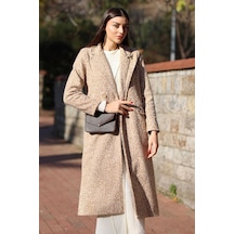 Giyim Dünyası Kadın Buklet Oversize Kaban Bej 001