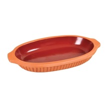 Tr 2 Adet Büyük Boy Dekorlu Kayık Sırlı Toprak Güveç Fırın Tepsisi 33x18x5 Cm Diğer