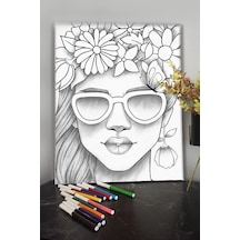 Boyanabilir Tablo Tuval Mandala Kadın 40x30cm