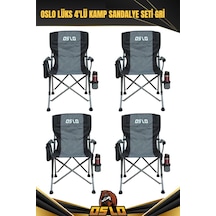 Oslo Lüks 4'lü Kamp Sandalye Seti Gri Gri