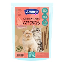 Amore Salmon Flavor Somonlu Kedi Ödül Çubuğu 16'lı 80 G