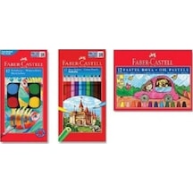 L 3'lü Boya Seti 12'li Sulu - Kuru Ve Pastel Boya B.s