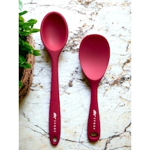 Sert Uçlu Isıya Dayanıklı Silikon Kaşık 28/22 Cm Fuşya