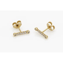 14k Gold Plated Pretzel Stud Küpe Gold 14k Gold Plated Pretzel Stud Küpe Gold