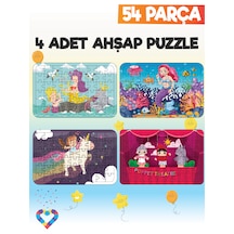 Ahşap 54 Parça 4 Adet Çocuk Puzzle-3