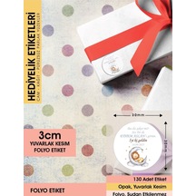 Aslan Konseptli Etiket Hediyelik Etiket 3 CM - 130 Adet Folyo Sticker Renkli