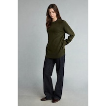 Defacto Bisiklet Yaka Relax Fit Triko Tunik H6186ax26wnkh340 Haki-kh340