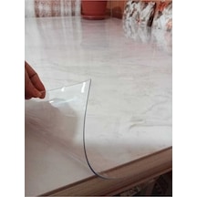 Şeffaf Masa Örtüsü Kalın 1.4 Mm Kaymaz Su Geçirmez Pvc Masa Koruyucu Beyaz