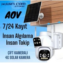 Aov Çift Kameralı 7/24 Kayıt E Sim Özellikli 4g Solar Kamera-127917