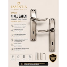 Nobel Zamak Nikel Saten Oda Kapı Kolu Takımı Paslanmaz Çelik Görünümlü, Ağır Gövde, Premium Seri Çoklu Renk