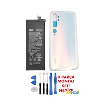 Xiaomi Mi Note 10/mi Note 10 Pro Arka Cam Kapak Batarya Pil Kapağı Beyaz+ Batarya Pil Bm52+tamir Set