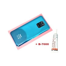 Tkgz Xiaomi Redmi Note 9s Arka Kapak Batarya Kapağı Lensli Cam B-7000 Mavi