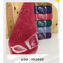 Bilmar Bukle Jakarlı Yaprak Desenli El Ve Yüz Havlusu 50 X 90 Cm X 6 Adet Çok Renkli