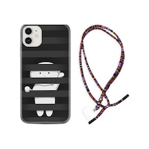Apple Uyumlu iPhone 12 Mini Kılıf Rasta Boyun Askılı Yanlızlık 1908