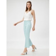 Koton Crop Pantolon Nervürlü Yüksek Bel Mınt 3sak40226pw Mint
