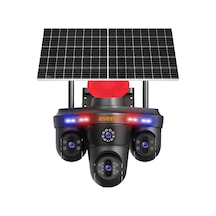 Avenir Solar Güvenlik Kamerası Tek Panel, 3 Lensli