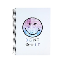 Smiley 18,5x25,5 100 Yaprak Kareli Sert Kapak 103 Ivory