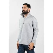 Balins Unisex Balıkçı Yaka Gri Sweatshirt Gri