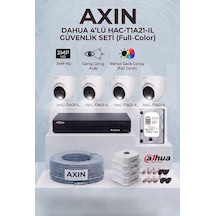 Dahua 4 Kameralı Dome Full Color Güvenlik Kamera Seti - 2.8mm Geniş Açı, 500 Gb Hdd, 4 Kanal Xvr, Akıllı Çift Işık - Gece Renkli