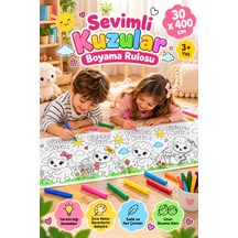 Haydi Dekor Sevimli Kuzular Boyama Rulosu 30x400 Cm 4 Metre Dev Boyama Kağıdı, 3+ Yaş Çocuklar Için Eğitici Ve Eğlenceli Aktivite Rulosu, Okul Öncesi Anaokulu Kreş Etkinliği, 1 Adet
