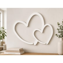 İç İçe Kalp Figürlü Mdf Duvar Dekoru 20x20 Cm