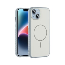 Zore İphone 14 Kılıf M-safe Şarj Özellikli Zore Tea Kapak - Gümüş