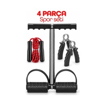 4 Parça Set Full Body Kondisyon Vücut Geliştirme El Göğüs Karın Kası Yayı Seti Atlama İpi 302