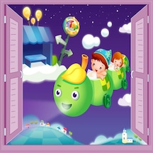 Çocuk Odası Bebek Odası Pencere Poster Duvar Kağıdı Tırtıl