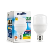 Ecolite 17w Led Jumbo Ampul 3000k Sarı Işık 1750 Lümen 112w Eşdeğer E27 Duylu 70x109 Mm Yüksek Güçlü Tasarruflu Ampul Enerji Sınıfı F