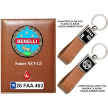 Plakanıza Özel Benelli Logolu Taba Ruhsat Kabı Ve Anahtarlık