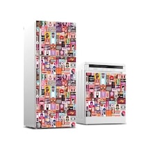 Buzdolabı Ve Bulaşık Makinası Beyaz Eşya Kaplama Pop Art Music Collage