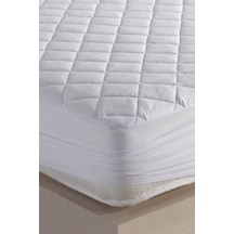 Kapitone Fitted Full Kenar Yatak Koruyucu Alez Tek Çift Battal 5 Ebat Beyaz