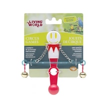 Living World Zilli Denge Çubuğu Kuş Oyuncağı Kırmızı / Beyaz