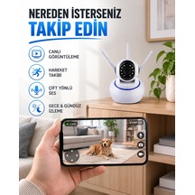 Akıllı Ip Güvenlik Kamerası 1080p Hd, Gece Görüşlü, Hareket Algılamalı Yeni Nesil Beyaz