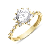 Fiyonk Kuyumculuk 14 Ayar Altın Sarı Lotus Tektaş Yüzük 001