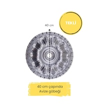 Diecor Dekoratif Polimer Gümüş 40 Cm Avize Göbeği Beyaz 40 Cm Model:xa89